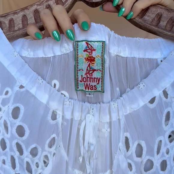 Johnny Was White Eyelet Mini Dress - Picture 4 of 9